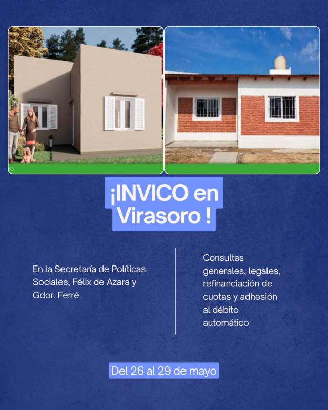 INVICO en Virasoro: trámites del 26 al 29 de mayo